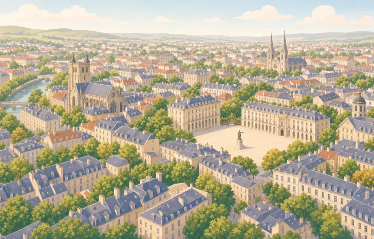 Illustration de Nancy et de ses environs.